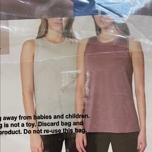 Mondetta Kids Tank Tops - Light Gray and Dusty Pink